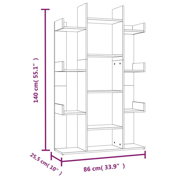 Ebern Designs Ayal Cm H X Cm W Library Bookcase Reviews